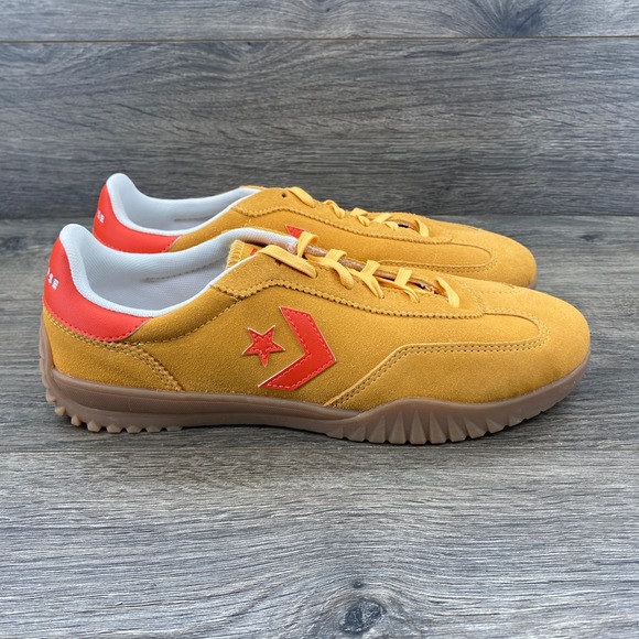 Converse Star Trainer Suede Sneaker Gold Orange Men's 8.5 Casual Shoes - Picture 2 of 15